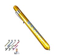 Supertool Mini Pen Torch Light Diagnostic Medical Penlight, Mini Reusable LED Penlight Flashlight Pen Torch for Home Outdoor Doctor Nurse EMT Emergency (Gold, 1 Pack) Yellow,13.5cm