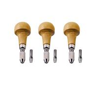 Supertool Mushroom Shape Pin Vise, 3 Pcs Jewelers Wooden Handle Pin Vise for Gold Jewelry Making Processing Tool