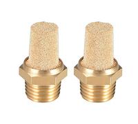SUPERTOOL Pneumatic Silencer 2PCS Noise Filter Brass BSP Male Thread Air Flow Speed Controller Exhaust Muffler (1/8")