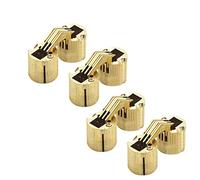 SUPERTOOL Stainless Steel Hinges, 10mm, Brass, 180 Degree, Barrel Shape, Concealed Hinges for Wooden Box, Door, Cabinet, Worktop (4Pcs)