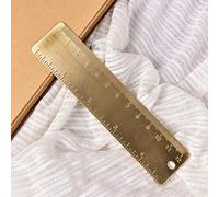 SUPERTOOL Stainless Steel Ruler,12cm, Pure Brass, Golden, Accurate Measurement, Bookmark Ruler for School,Office, Workshop and Home(1Pcs)