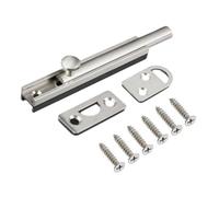 SUPERTOOL Surface Door Latch, 1PC Brass Door Bolt Unrust Simple Barrel Door Bolt Lock for Room,Window Locks,Toilet Gate and Shed Doors(204mmx15mm Silver)