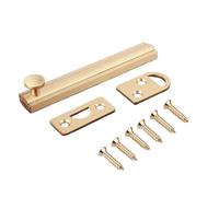 SUPERTOOL Surface Latch, 1PC Brass Door Bolt Unrust Simple Barrel Bolt Lock for Room,Window Locks,Toilet Gate and Shed Doors(51mmx15mm Brushed Gold)