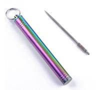 Supertool Titanium Toothpick Holder Portable Pocket Toothpick Container with Metal Toothpick & Key Ring for Outdoor Camping Activities