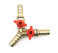 Supertool Y 3 Way Hose Connector Separator Brass Zinc Alloy 8mm/10mm Ball Valve for Water, Oil and Gas for Garden Watering (1PCS)