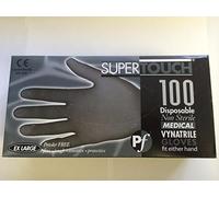 SuperTouch 100 Strong Size EXTRA LARGE Black Latex FREE Disposable Gloves Tattoo Artist Hairdresser Gardening Medical Decorator Beauty Salon