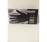 SuperTouch 100 Strong Size LARGE Black Nitrile Latex FREE Disposable Gloves Tattoo Artist Hairdresser Gardening Medical Decorator Beauty Salon