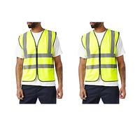 SuperTouch 32344 Zipped Hi Vis Vest, X-Large, Yellow (Pack of 2)