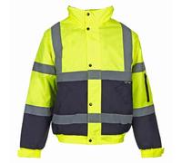 Supertouch 35546 HI-VIS 2-Tone Bomber Jacket - Yellow/Navy Blue