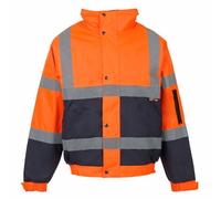 Supertouch 35583 HI-VIS 2-Tone Bomber Jacket - Orange/Navy Blue