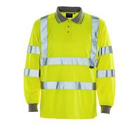 Supertouch 35E41 Long Sleeved Hi Vis Polo Shirt, Small, Yellow