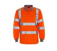 Supertouch 35E84 Long Sleeved Hi Vis Polo Shirt, X-Large, Orange