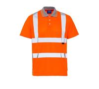 Supertouch AEC1924 Hi VIS BIRD EYE POLO SHIRT ORANGE, Medium