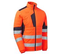 Supertouch Blue Sphere System Hi-Vis Eco Two-Tone Orange Thermal Baffle Jacket - Insulated, Reflective and Sustainable Workwear for Rail & Construction (UK, Alpha, M, Regular, Regular, Orange)