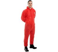 Supertouch Disposable Coverall Type 5/6 SMS - Breathable, Anti-Static, CE Certified Protective Suit for Asbestos Removal, General Construction & Low-Risk Chemical Splash Protection, Orange, X-Large