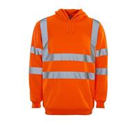 Supertouch HI VIS Hoodie with a Superior HIGH Visibility Reflective Safety Strip. This Hooded Jumper Workwear Sweatshirt Conforms to EN ISO 20471 Class 3 and is a Very Warm Fleece | Orange | 3XL