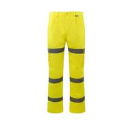 Supertouch Hi Vis Viz Work Trousers Poly Cotton Orange/Yellow Size Options Mens Workwear (UK, Alpha, 7XL, Plus, Regular, Yellow)