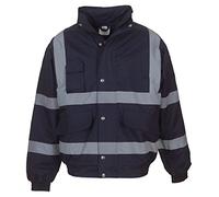 Supertouch HIGH VIS Bomber Safety Jacket Waterproof Bomber Navy OR Black XL Black