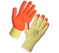Supertouch Latex Coated Rubber Safety Gloves - 1 Pair - Orange - 9/Large