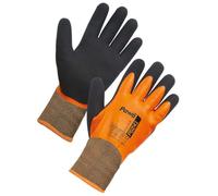 Supertouch Pawa Water Resistant Gloves Thermal Multi Purpose Protection Work Latex Coating M-XL PG241 (Black/Orange, Large)