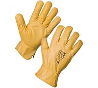 Supertouch ST 20642 Men Driver Leather Gloves Full Fleece Lining Hand Protection, Size - 10, Brown