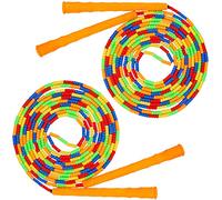 Supertrip Double Dutch Jump Rope Soft Beaded Jump Rope Long Jump Rope 16 FT 2 Pack, Jump Ropes For Women Adult Kids Adjustable Skipping Rope Long Enough for 4-5 Jumpers Orange