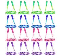 Supertrip Jump Rope Kids - 16 Pack Soft Beaded Skipping Rope Adjustable Tangle-Free Segmented Jumping Rope for Children and Students (4Blue-4Purple-4Pink-4Green)