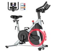 Superun Exercise Bike for Home Use Spin Bike with Adjustable Magnetic Resistance, Stationary Bike with LCD Display and APP, 136 kg Weight Capacity