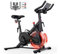 Superun Exercise Bike for Home Use Spin Bike with Adjustable Magnetic Resistance, Stationary Bike with LCD Display and APP, 136 kg Weight Capacity