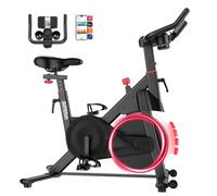 Superun Exercise Bike with LCD Display, Exercise Bikes for Home Use，Smart Home Spin Bike with App Connectivity, Adjustable Magnetic Resistance, 136 kg Weight Capacity