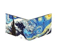 SUPERVEK Starry Night Great Wave Stitched Minimalist Tyvek Wallet - Durable, Slim, Streetwear Credit Card Wallet - Mighty Paper Bifold Wallet for Men and Women, Card Holder Wallets - RFID Blocking