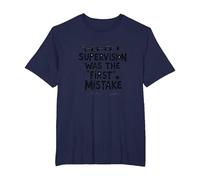 Supervision was The First Mistake Funny Work Quote T-Shirt, Men's Big and Tall, Navy, 3X Tall