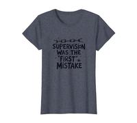 Supervision was The First Mistake Funny Work Quote T-Shirt, Women, Heather Blue, 3XL