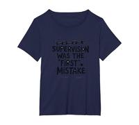 Supervision was The First Mistake Funny Work Quote T-Shirt, Women's Plus, Navy, 1X