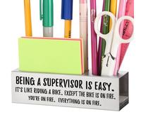 Supervisor Appreciation Gift for Men Women, Supervisor Thank You Gift Idea, Funny Work Gift for Supervisor, New Job Promotion Gifts for Supervisor Multi-Functional Pencil Holder for Desk XB495