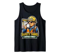Supervisor Mornings My Coffee, Then Maybe Safety Tank Top