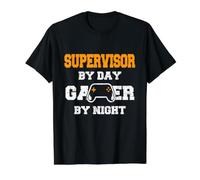 Supervisor of Day Gamer at Night Gaming Value Graphic T-Shirt, Men, Black, S