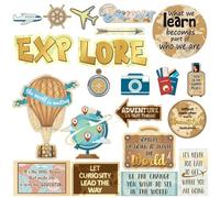 Supervitae 27 Pieces Travel Cutouts Travel The Map Bulletin Board Set Classroom Decor Motivational Sign Theme Party Decoration for Kids School Social Studies Classroom Office