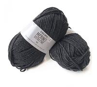 Superwash 100% Merino Wool Yarn for Knitting and Crocheting, 3 or Light Weight Combed Leight, Extra Fine Merino Drops, 1.8 oz - 100 Yards per Ball (03 Dark Grey)
