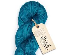 Superwash Merino Wool Yarn for Knitting & Crocheting - Premium Hand Dyed Teal Yarn, 100gr, 240 Yards Dk Weight