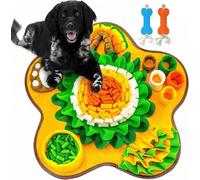 SUPERWSLING Tapis de fouille Chien, Tapis de léchage Chien avec 2 Jouets en os,pour Petits et Grands Chiens Gris,Tapis d'alimentation Lente et de Lutte Contre Le Stress