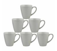 superyes Ceramic White Coffee Mugs-Set of 6, 12oz(360ml) Raised Design, Easy-Grip Handle, Tiny Dimples Ripples on The Surface, Unique Texture Refined Look