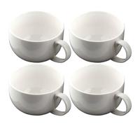 superyes Large Ceramic Coffee Mug Set of 4, 700ML/24OZ Big Tea Cup for Soup, Chocolate, Easy-Grip Handle, Dishwasher,Microwave Safe (White)