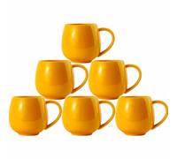 superyes Lemon Yellow Coffee Mugs Set of 6 for Latte Cappuccino Cup Ice Cream Hot Chocolate 12oz Solid