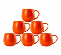 superyes Orange Coffee Mugs Set of 6 for Latte Cappuccino Cup Ice Cream Hot Chocolate 12oz