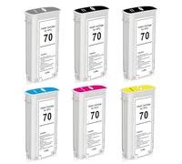 SUPERYILED Replacement for HP 70 Ink Cartridge 130ml C9448A C9449A C9450A C9452A C9453A C9454A Compatible for DesignJet Z2100 Z3100 Z3200 Z5200 Z5400 Large Format Printer Ink 6 Pack (MK/PK/G/C/M/Y)