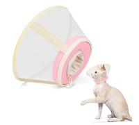 Supet Air Mesh Soft Cat Cone Collar to stop licking - Adjustable Recovery Cone After Surgery, Alternative to Plastic Elizabethan Collar for Cat, Whiskers Freedom(Pink-XS)