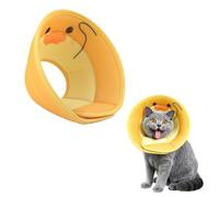 Supet Cat Cone Collar Cute Soft Cat Cones to Stop Licking Adjustable Cats Recovery Collar After Surgery Air Mesh Elizabethan Head Neck collar Alternative for Small Kitten Dog Rabbit（M） (Yellow)