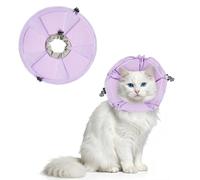 Supet Cat Cone Collar Soft-Adjustable Elizabethan Recovery Collar After Surgery to stop licking for Puppies Kitten and Adult Cats (Purple Flower,L)
