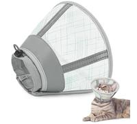 Supet Cat Cone Collar Soft, Air Mesh Recovery Collar to Stop Licking, Breathable Neck Cone Alternative for Small Kitten, Lightweight Cat Head Cone Anti Scratch (S)